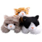 Niceup 3pcs Kitten Stuffed Animal, 7in Small Plush Kitty Cat with Sensory Beans, Pet Adoption Party Favors Black Orange Grey Cat