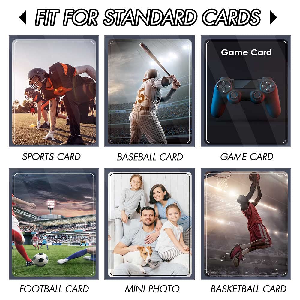 Kitoyz 500 Pcs Black Card Sleeves - Matte Polypropylene Toploaders for Trading Cards, Ideal for Baseball & Sports Cards