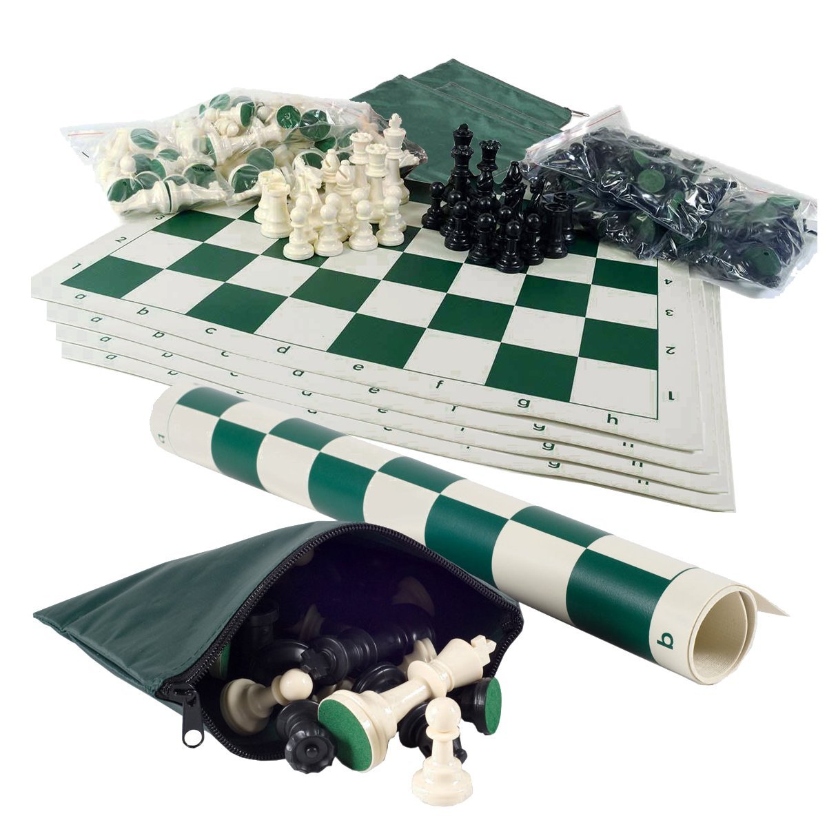 Wholesale Chess Basic Club Sets - 5-Pack Vinyl Chess Sets for Clubs and Tournaments