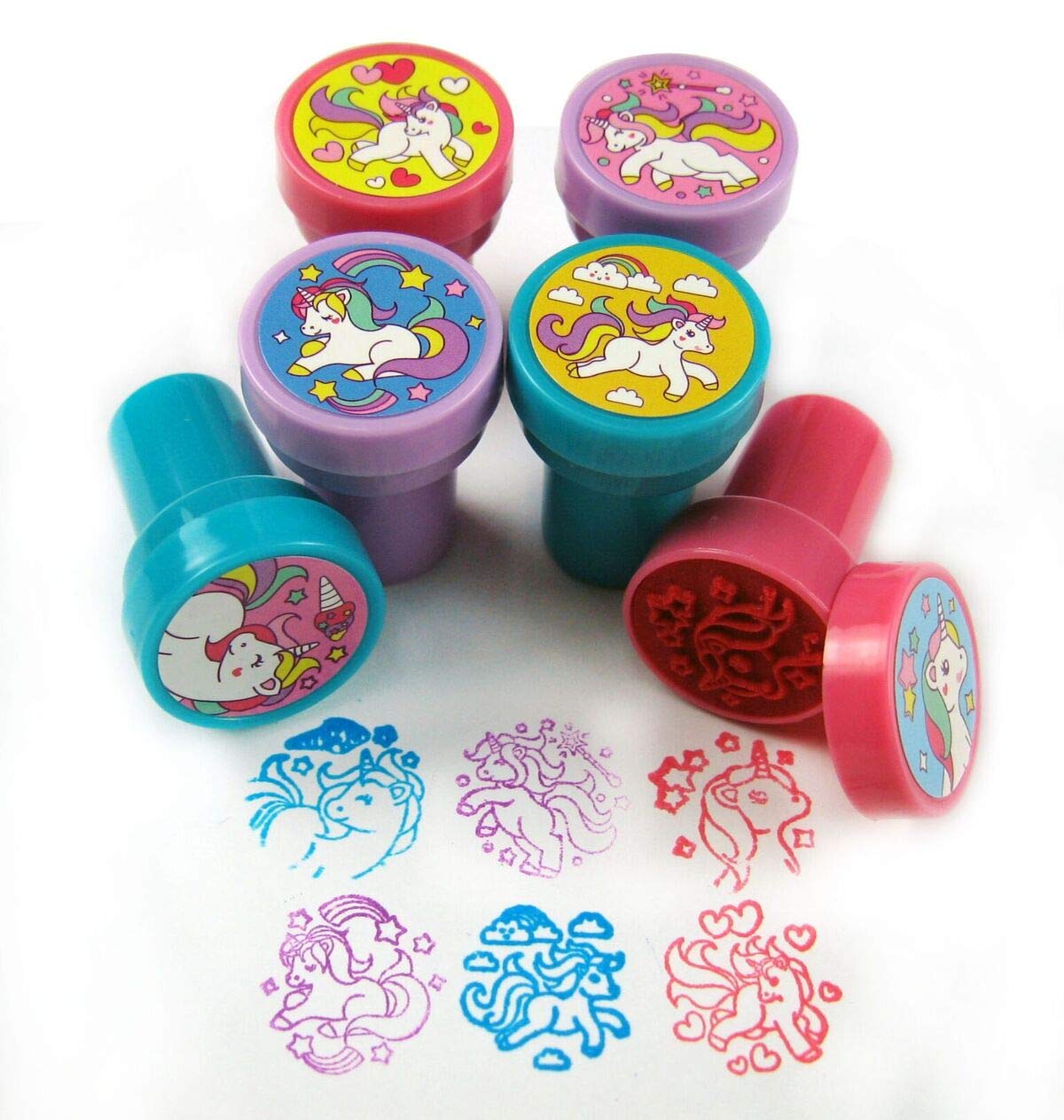 TINYMILLS Unicorn Stampers Set - 24 Pcs, Plastic & Rubber, 1.5 x 1 inches, Creative Fun for Kids