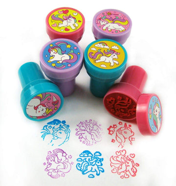 TINYMILLS Unicorn Stampers Set - 24 Pcs, Plastic & Rubber, 1.5 x 1 inches, Creative Fun for Kids