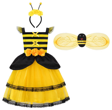 Relibeauty Bumble Bee Costume Kids Bee Costume Toddler Fancy Dress With Bee Wings Halloween Party,5/120