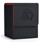 Zlca Card Deck Box For Trading Cards With 2 Dividers, Card Storage Box Fits 100+ Single Sleeved Cards, Pu Leather Card Deck Case Holder For Magic Commander Tcg Ccg (Black&Red,Emperor Dragon)