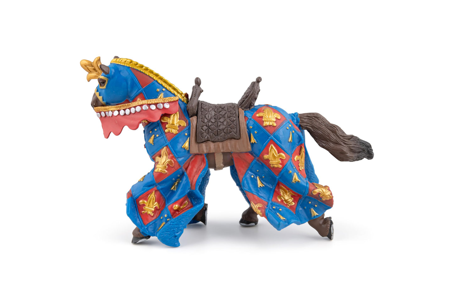 Papo Medieval Fantasy Blue Horse Figurine, Hand-Painted Collectible, Plastic, Model 39787, Suitable for Ages 3+, Multicolor