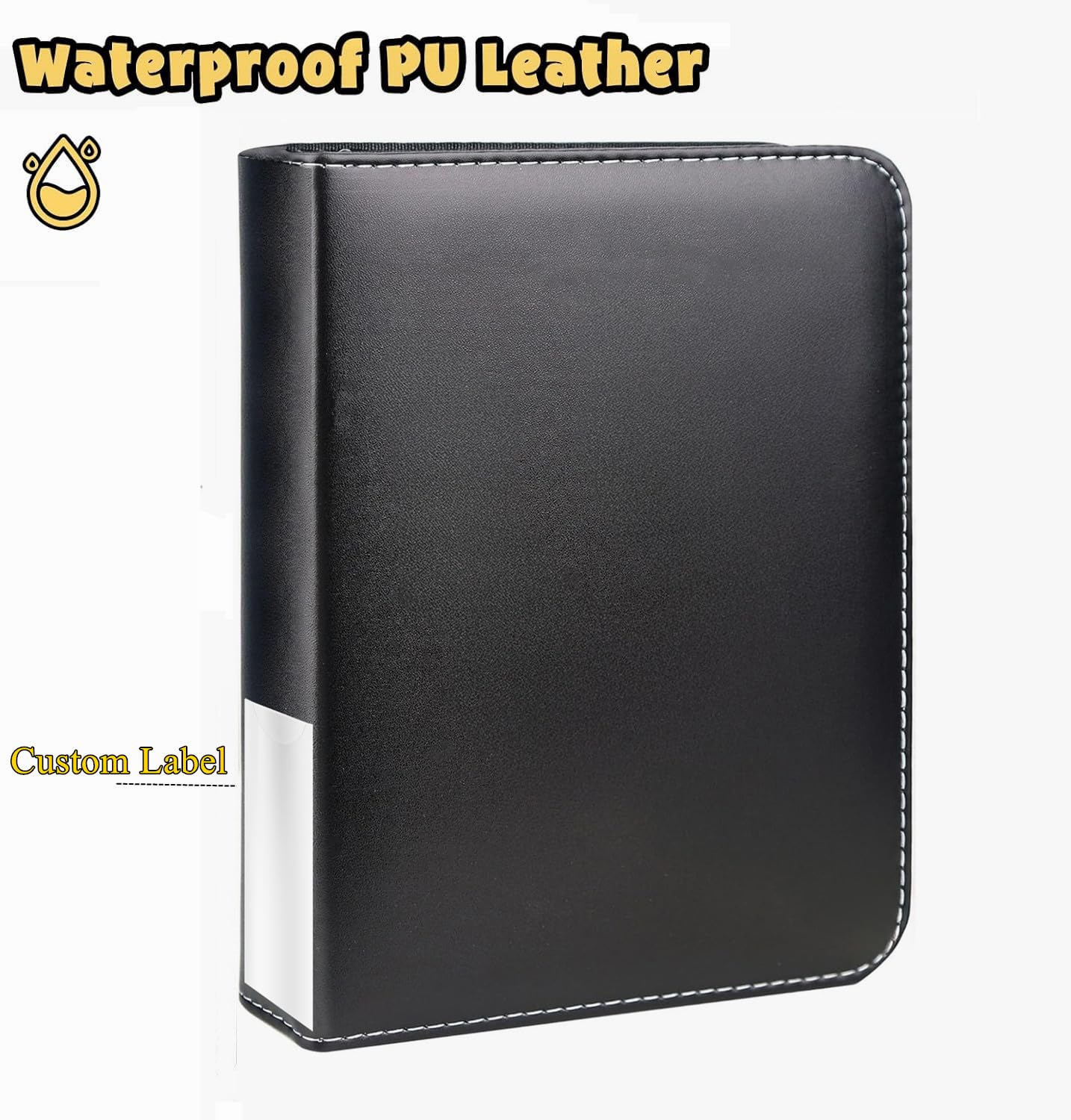 60 Pockets PSA Card Binder  6 Pocket Binders for Psa Graded Cards  enhanced PU Cover with Costom Label  PSA Slab Binder for PSA Cards and 35PT Magnetic Cards Holder and Display (Black)