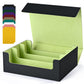 Uaono Card Storage Box For Trading Cards, 1800+ Pu Leather Commander Card Deck Case, Magnetic Closure Card Holder Fits For Magic Game Cards (Black&Lemon Green)