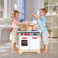 Hape Gourmet Kitchen Toy Fully Equipped Wooden Pretend Play Kitchen Set with Sink, Stove, Baking Oven, Cabinet, Turnable Knobs &