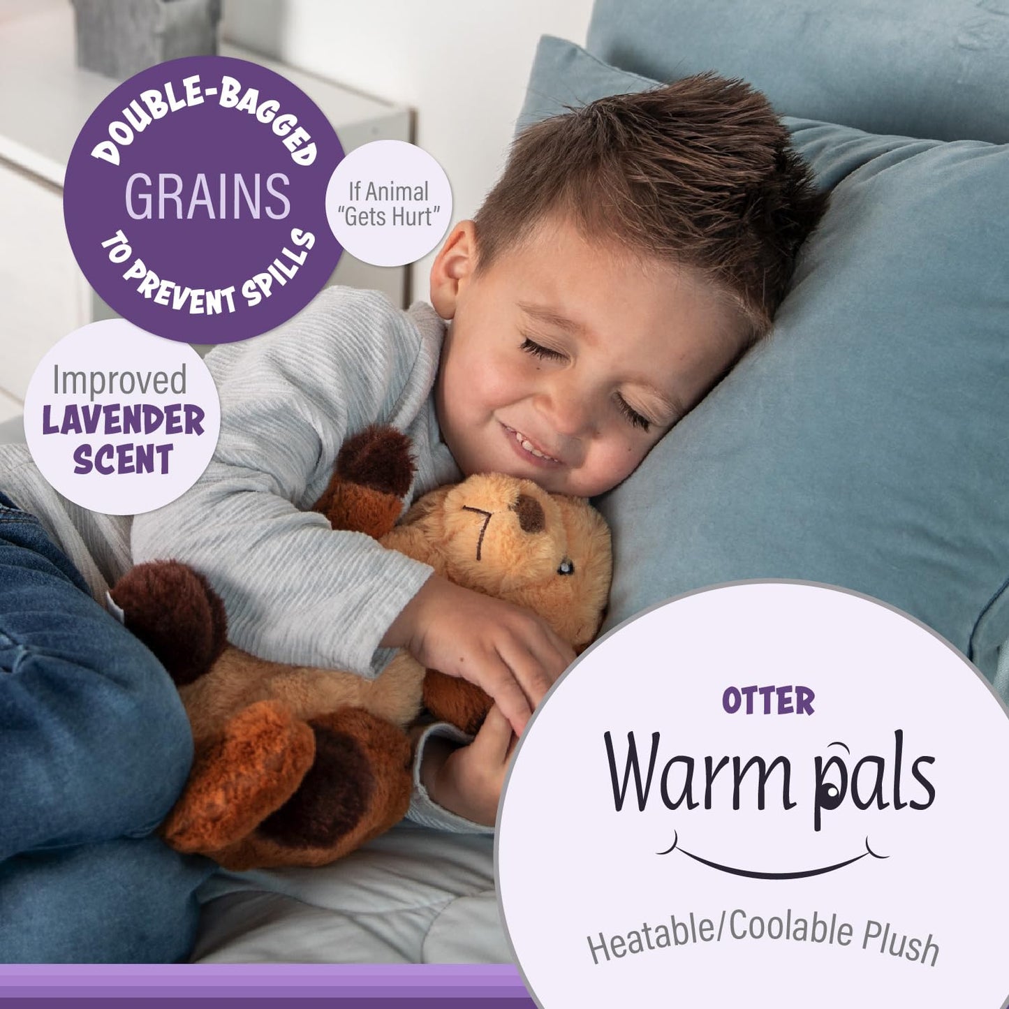 1I4 Group Warm Pals - Otter - Cozy Lavender Scented Plush Toys - Stuffed Animal - Coolable Bedtime Comfort Plushie