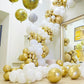 Partywoo White And Gold Balloons, 140 Pcs White And Metallic Gold Balloons Different Sizes Pack Of 18 Inch 12 Inch 10 Inch 5 Inch For Balloon Garland Or Arch As Birthday Decorations, Party Decorations