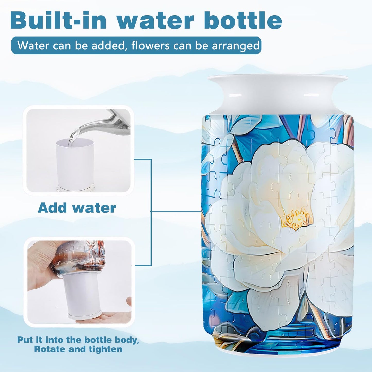 Yizhor Unique Flower Vase Puzzles for mature-themeds  162-Piece 3D Puzzle Planter Vases  Creative mature-themed Crafts for Women  DIY Gifts for Puzzle Lovers