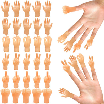 30 Pcs Finger Hands,Mini Finger Hands,Premium Rubber Tiny Finger Hands Realistic Design Hand Toy For Easter Day Party Favors Pra