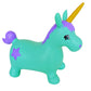 Appleround Unicorn Bouncer With Hand Pump, Inflatable Space Hopper, Ride-On Bouncy Animal For Children (Turquoise)