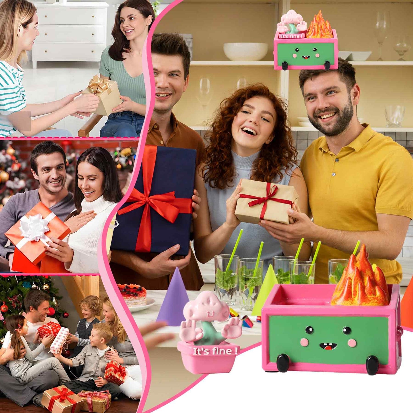 MAYIPLAY Dumpster Fire Desk Accessories Pencil Holder Inspiratonal Gifts for Coworkers Birthday Gifts for Mom Friends Teen Girls