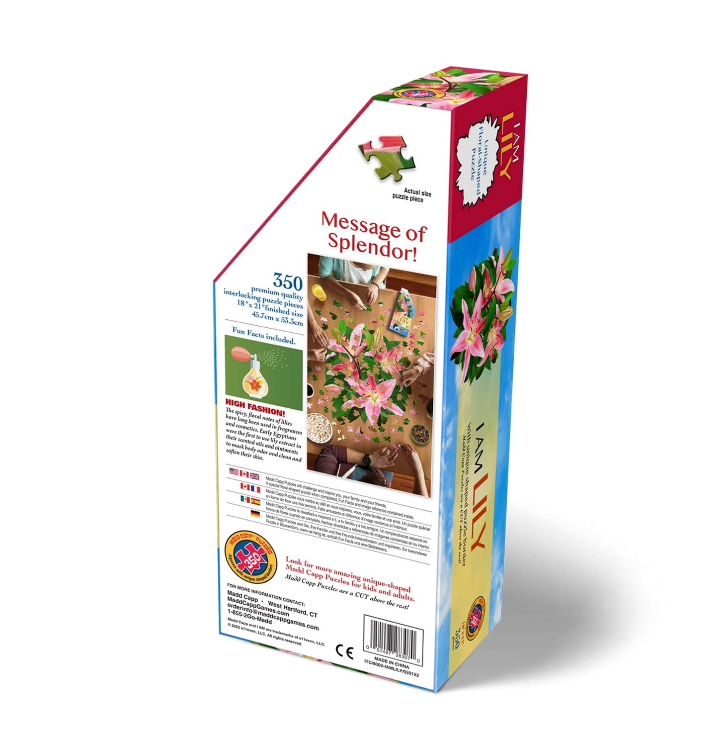 Madd Capp: I Am Lily - 350 Piece Jigsaw Puzzle - 8002 - Ages 10+, Unique Floral-Shaped Border, Challenging Random Cut, Includes