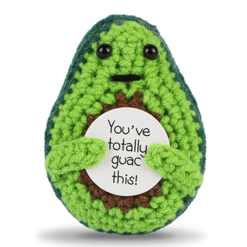 Dafuriet Mini Funny Positive Potato, 3 Inch Knitted Wool Doll With Positive Card For Cheer Up Gifts And Party Decorations, Cute Wool Positive Potato Crochet Doll(Avocado)