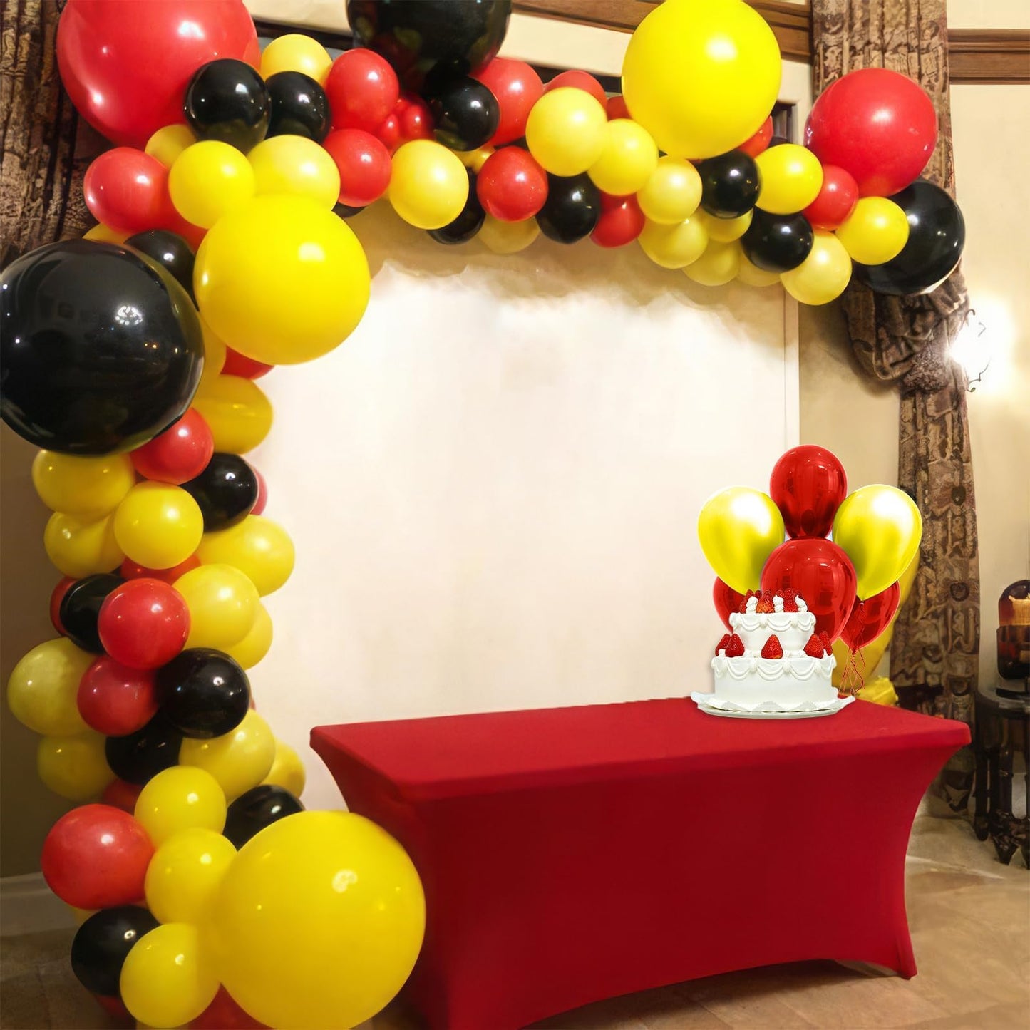 Red Black Yellow Balloon, 60 Pcs 12 Inches Cartoon Game Balloons For Kids Cartoon Theme Party Decorations Birthday Balloons Baby Shower Engagement Party Supplies