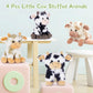Tezituor 4 Pcs Cow Stuffed Animal Bulk 10'' Cow Plush Toys Soft Cow Plushies Farm Animal Party Decor Christmas Birthday Gifts Fo