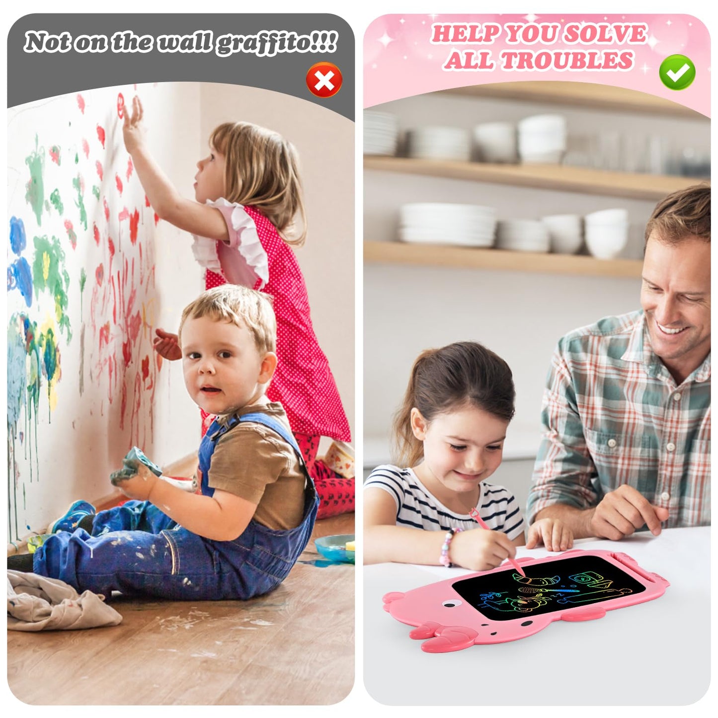 Lcd Writing Tablet Kids Toys -10 Inch Toddler Toys Learning Drawing Pad Rhinoceros Dinosaur Toys For 3 4 5 6 7 8 Years Boys Girl