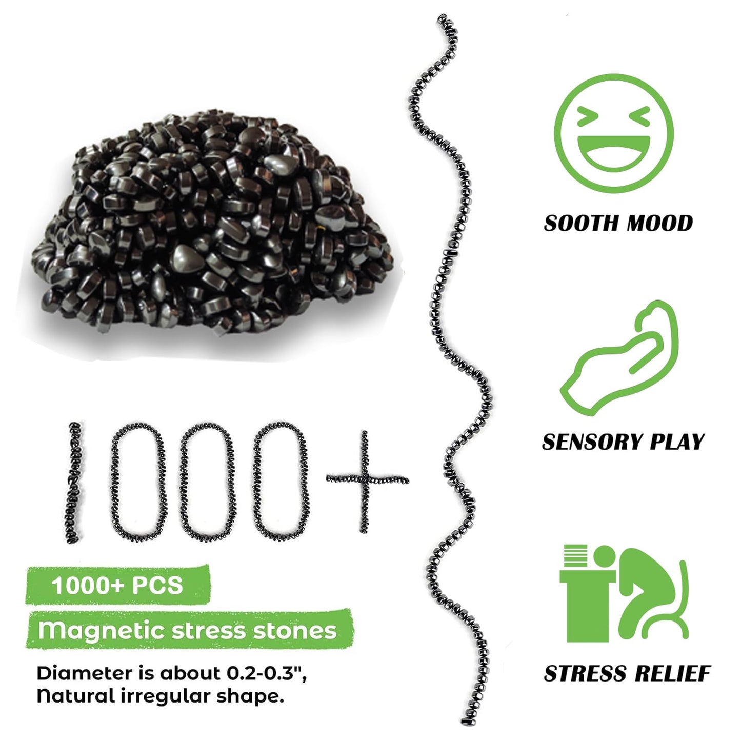 1000Pcs Magnet Balls, Fidget Toys Adults ,Ferrite Magnetic Putty Sensory Toys, Desk Fidgets Toys For Office Stress/Anxiety Relie