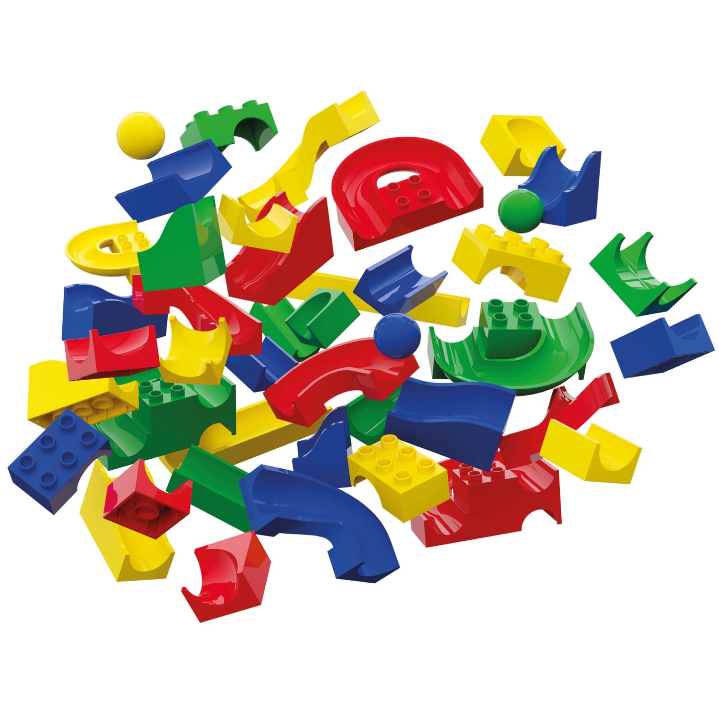 Hubelino 128 Piece Run Elements - The Original Marble Run Expansion Set - Made In Germany