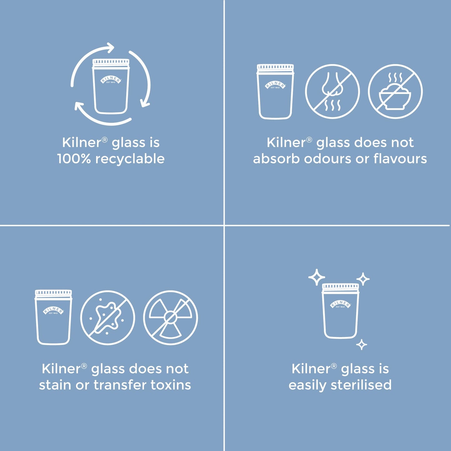 Kilner Wide Mouth Preserve Jar Screw Bands | Set of 6