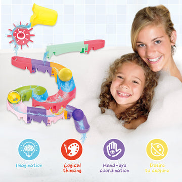 Toddler Bath Toys, Baby Bath Tub Toys With Slide Track And Elephant Shower Sprays, Fishing Floating Animals Toys, Bathtub Toys G