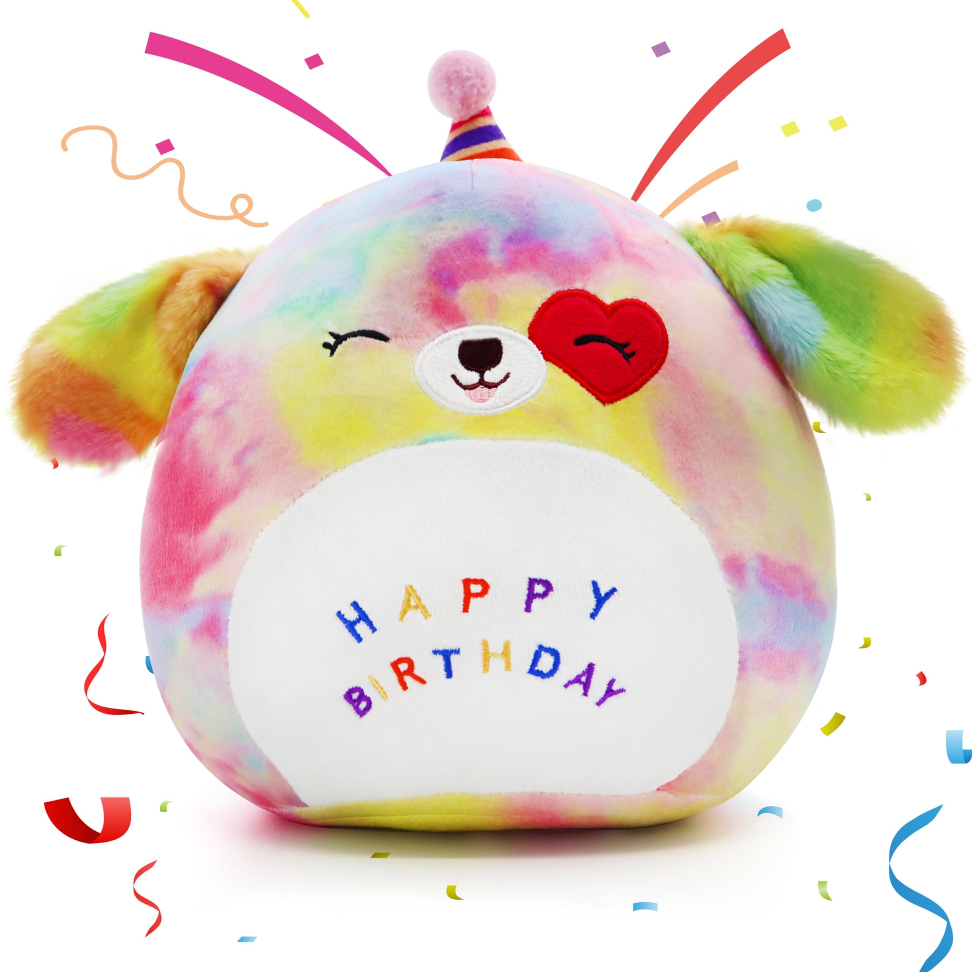Lxslfy 17Inch Happy Birthday Plush Toy, Stuffed Animal, Animals Plushies Birthday Gifts For Boys Girls (Dog 17In)