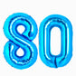 Uwpvowsr 40 Inch Large 80 Number Balloons Blue, Big Foil Number Balloons, Giant Helium Happy 80Th Birthday Party Decorations For