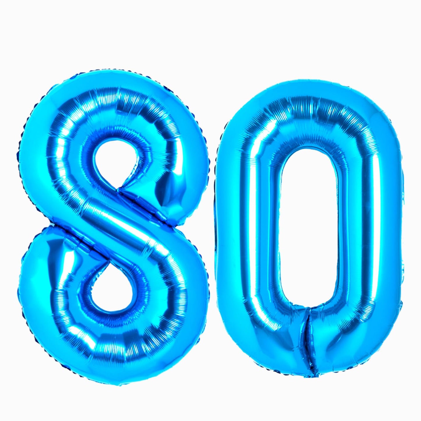 Uwpvowsr 40 Inch Large 80 Number Balloons Blue, Big Foil Number Balloons, Giant Helium Happy 80Th Birthday Party Decorations For