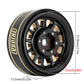 INJORA 1.0 Plus Brass Beadlock Wheel Rims 4PCS 12-Spoke Wheels for TRX4M SCX24 FCX24 1/24 1/18 RC Crawler,42g/pcs(Black&Gold)