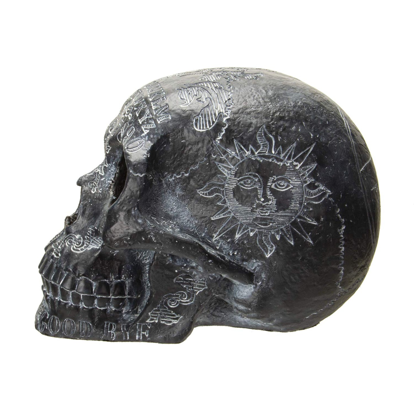 Summit Collection Black Ouija Skull Spirit Paranormal Black Magic Halloween Decorative Sculpture Collectible 8 Inch L