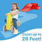 Simplay3 Downhill Thrill Kids Roller Coaster Indoor-Outdoor Ride-On Toy, With Red Ride-On Car, Coaster Ramp And Clicking Wheels,