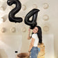 Black Number 80 Balloon 40 Inch, 80 Number Balloons, 80Th Black Birthday Decorations, 80 Year Old Women Men Party Supplies