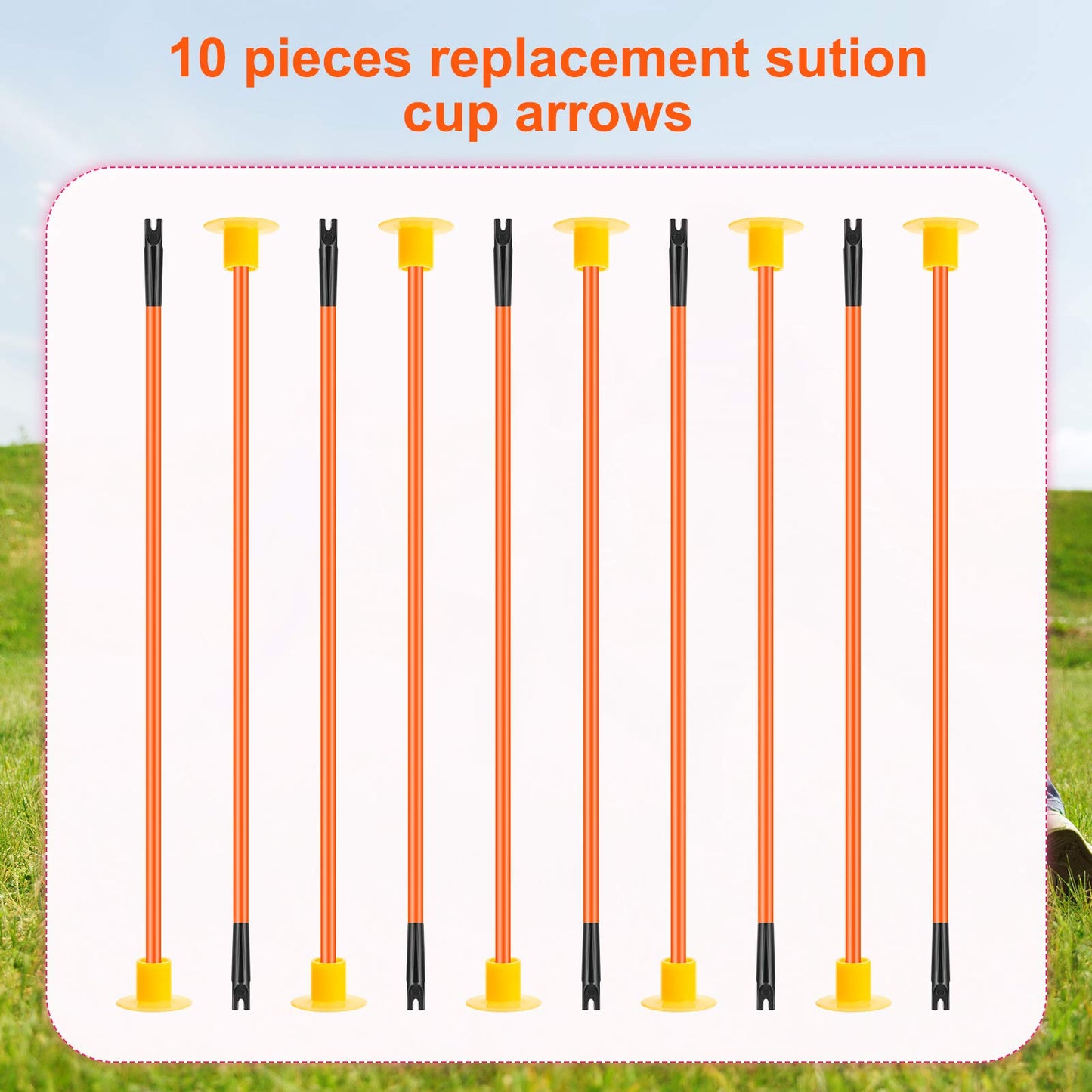 Skylety 10 Pieces Replacement Suction Cup Toy Replacement Rubber Tip for Toy (Orange)