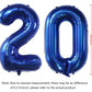 40Inch 20 Balloon Numbers Navy Blue Number 20 Balloons Self-Sealing For Birthday Party Decorations And Supplies Anniversary Part