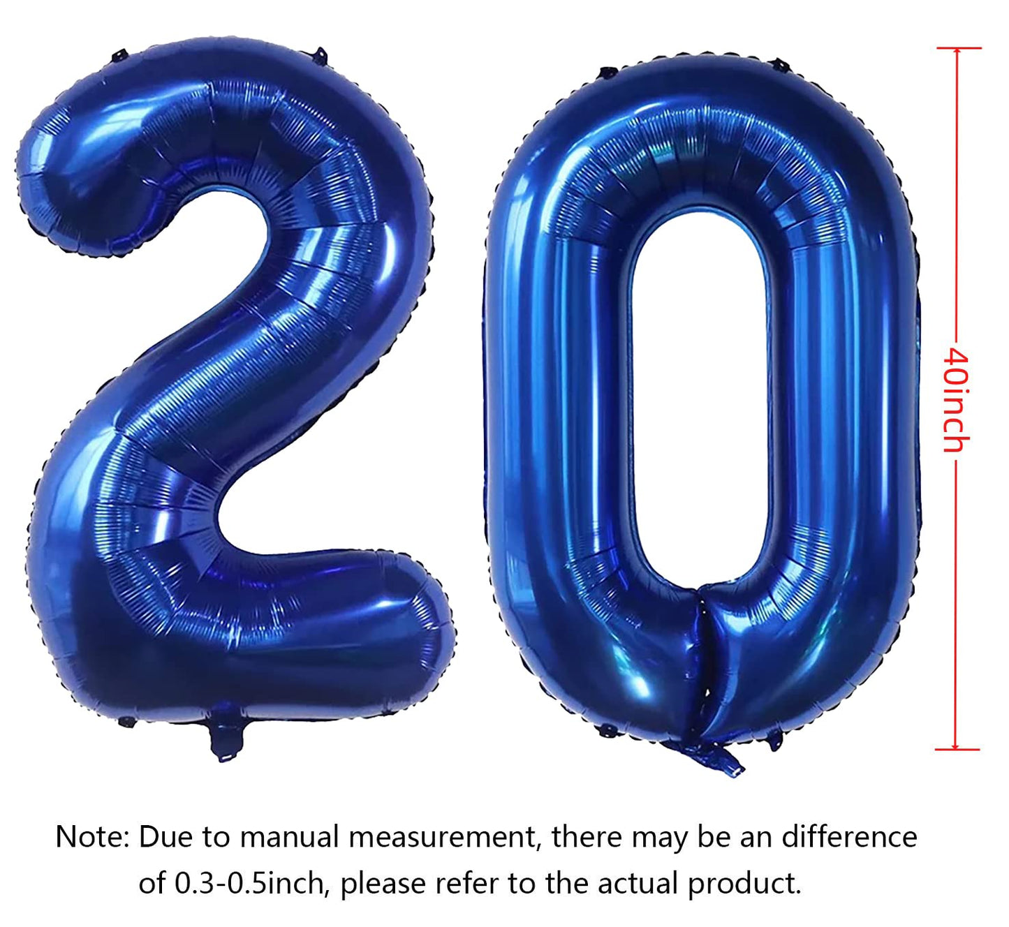 40Inch 20 Balloon Numbers Navy Blue Number 20 Balloons Self-Sealing For Birthday Party Decorations And Supplies Anniversary Part