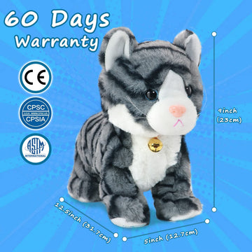 Plush Cat Stuffed Animal Interactive Cat Robot Toy, Led Robotic Cat Barking Meow Kitten Touch Control, Electronic Cat Pet, Robot