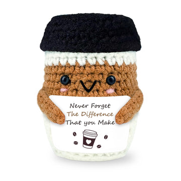 PZJIEAN Coffee Gifts for Coffee Lovers, Inspirational Quote Never Forget The Difference You Make Positive Doll Gift, Handmade Gi