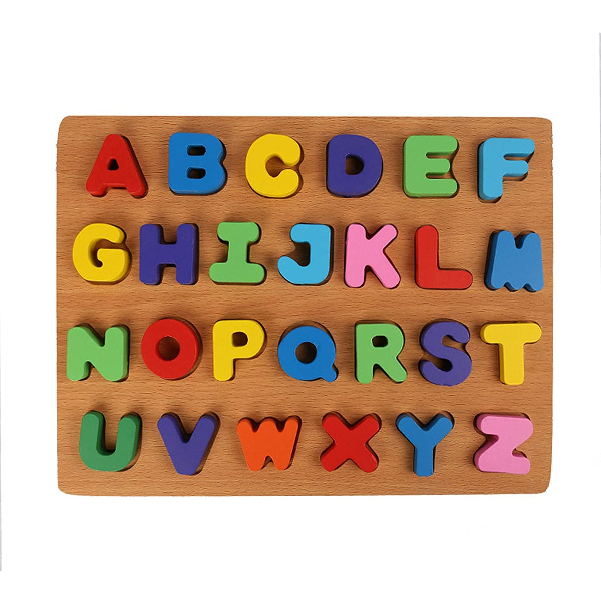 AUTHFORT New Wooden Capital Alphabets Letters Learning Educational Puzzle Toy for Kids
