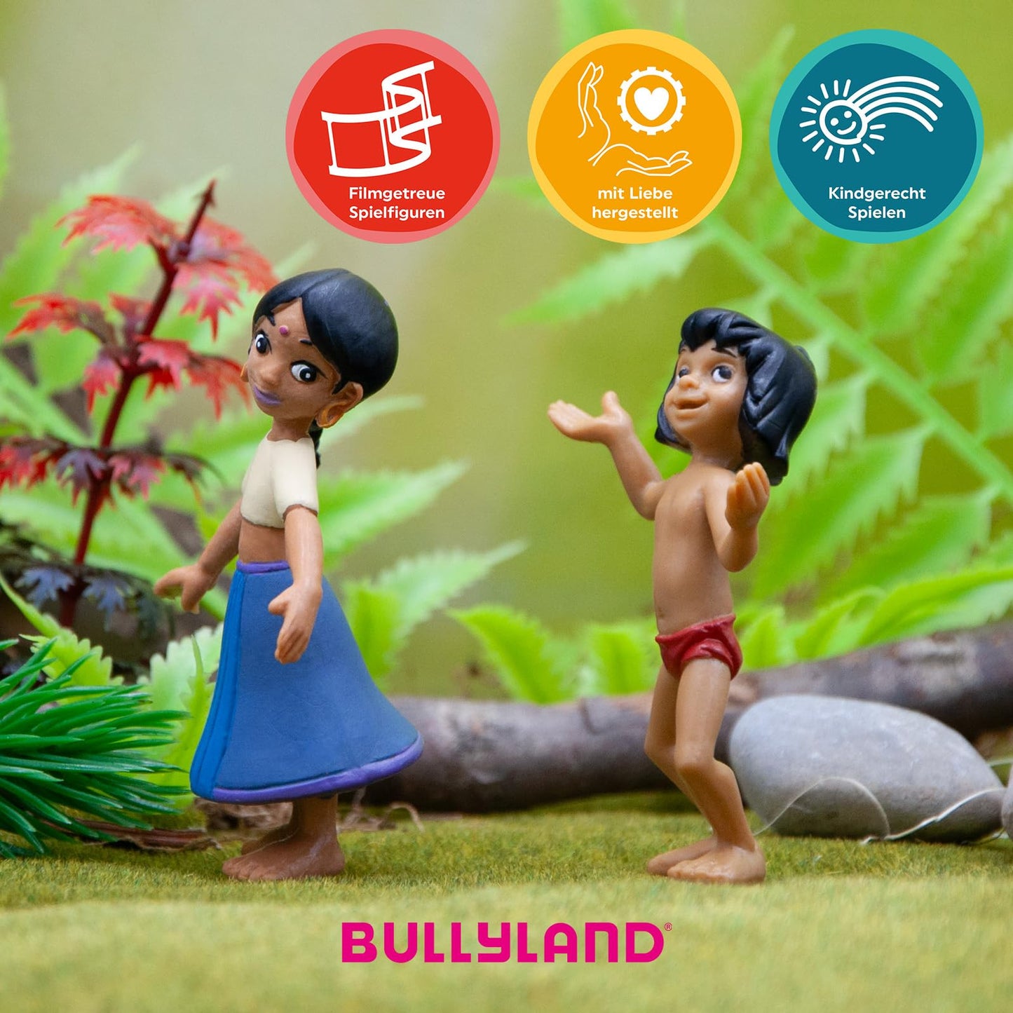 Bullyland Mogli Action Figure - Colorful Plastic Toy, Model 12380
