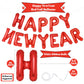 Pigetale Red Happy New Year Balloons, 16 Inch Happy New Years Letter Balloons, Happy New Year Banner, Happy New Year Decorations