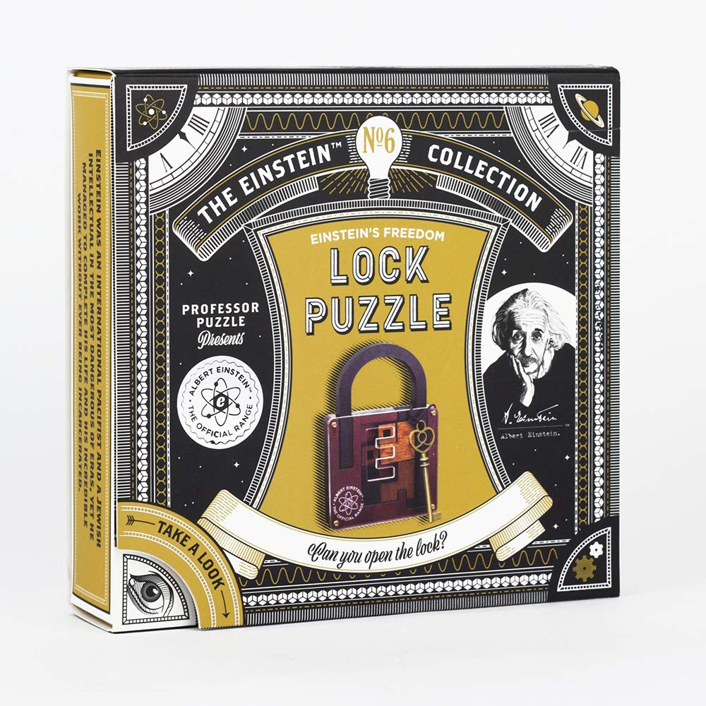 The Einstein Collection Lock Puzzle - Tricky Padlock Brain Game - Professor Puzzle 3D Brain Teaser Puzzles
