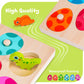 Auntyfey Dinosaur Wooden Toddler Puzzle 1-3, Montessori Toys For 1 2 3 Year Old, Dinosaur Eggs Peg Puzzles, Kid Wooden Puzzles A