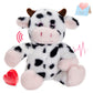 Cozyworld 12.5' Heartbeat Diary Cow Recordable Stuffed Animals Voice Sweet Messages Recorder Soft Plush Toy Playback Your Words Birthday Gifts For Toddler Kids