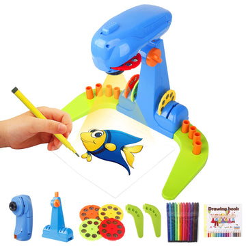 Imireux Projector Drawing For Kids,Smart Projector Draw Sketch Toy,With 32Cartoon Patters And 12Color Brushes For Children Learn