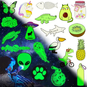 Qtl Glow In The Dark Wall Stickers For Kids Cute Wall Stickers For Adults Girls Boys Glowing Stickers For Laptop Water Bottles D