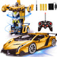 AMENON Remote Control Transform Car Robot Boys Christmas Toys with Lights RC Car 2.4Ghz 1:18 Rechargeable 360Rotating Race Car C