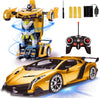 AMENON Remote Control Transform Car Robot Boys Christmas Toys with Lights RC Car 2.4Ghz 1:18 Rechargeable 360Rotating Race Car C