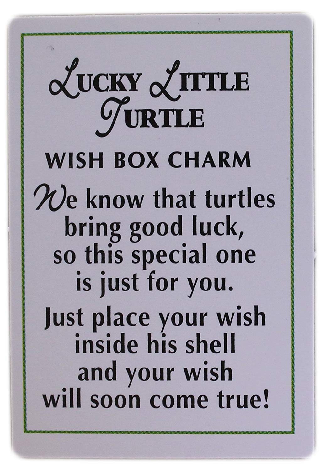 Ganz Lucky Little Turtle Wish Box Charm With Story Card!