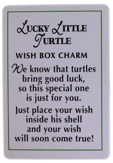 Ganz Lucky Little Turtle Wish Box Charm With Story Card!